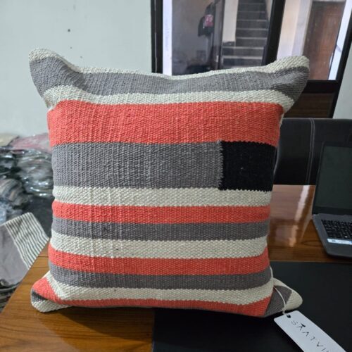 Colour strips handmade cushion cover