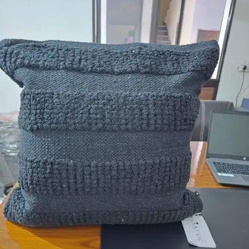 Linear pattern blue cushion cover