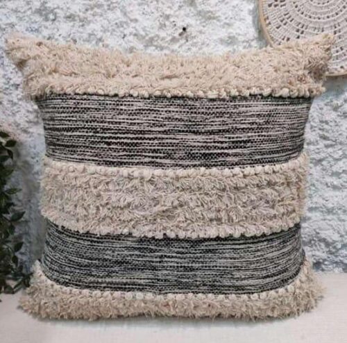 Handmade Satin Weave Fur slabbed Cushion Cover