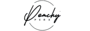 Peachyperx logo with stylish black handwritten text and circle design.